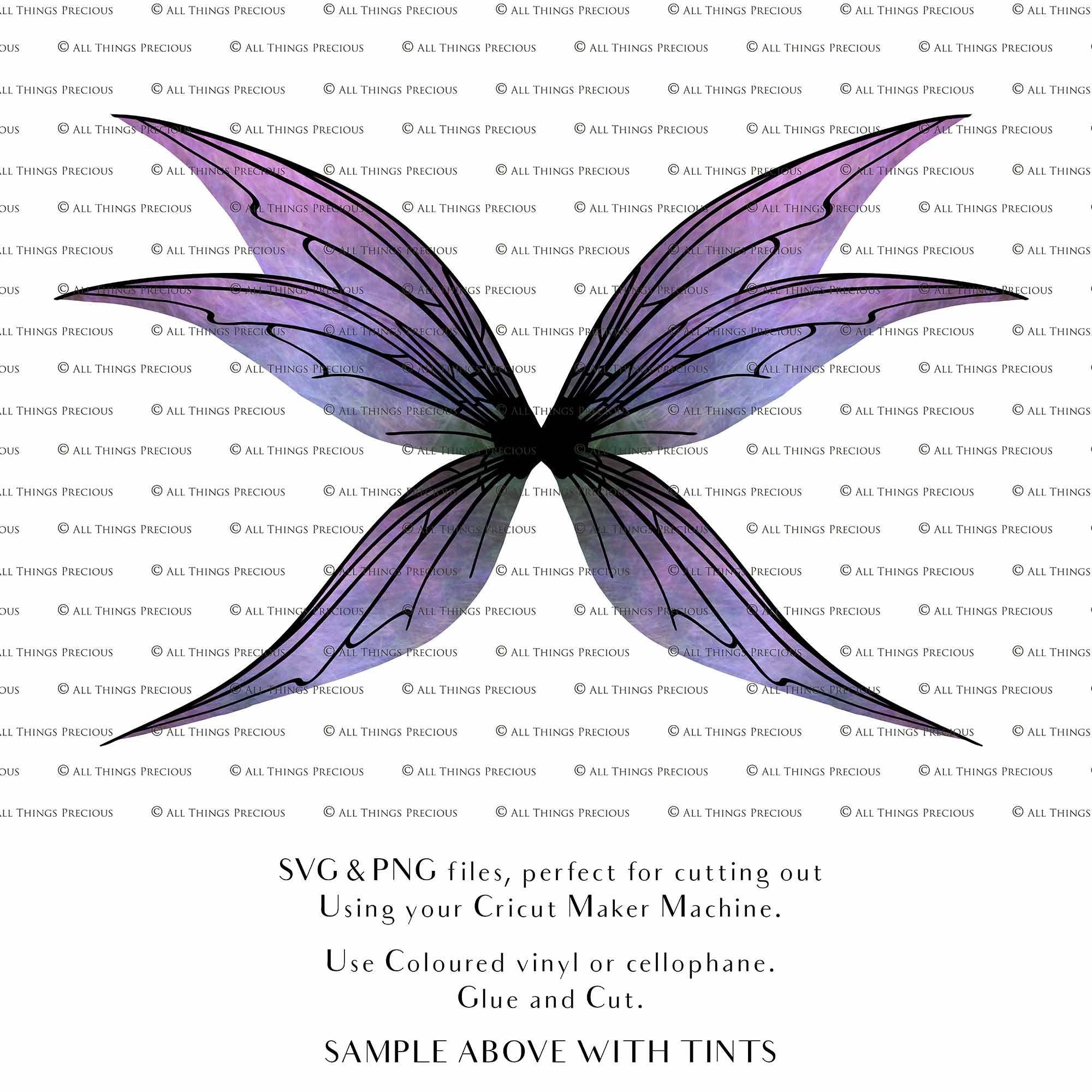 SVG & PNG Fairy Wing files for Cricut or Silhouette Cameo Cutting Machine. To create wearable fairy wings, in adult or children sizes. These are Individual Wing Pieces, for you to cut and assemble. This is a DIGITAL product.